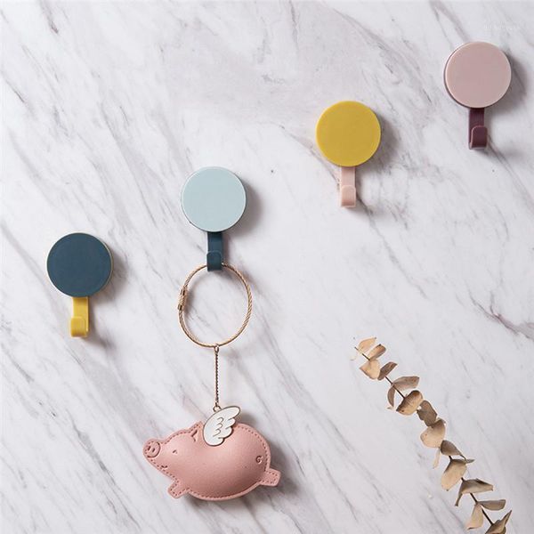 

8pcs nordic simple hook non-stick wall hooks self adhesive hooks reusable seamless clothes hanger hanging hook key holder1