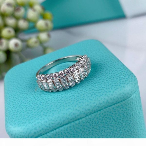 

rings three rows of full diamond rings jewelry s925 sterling silver for women's high jewelry christmas party gift1