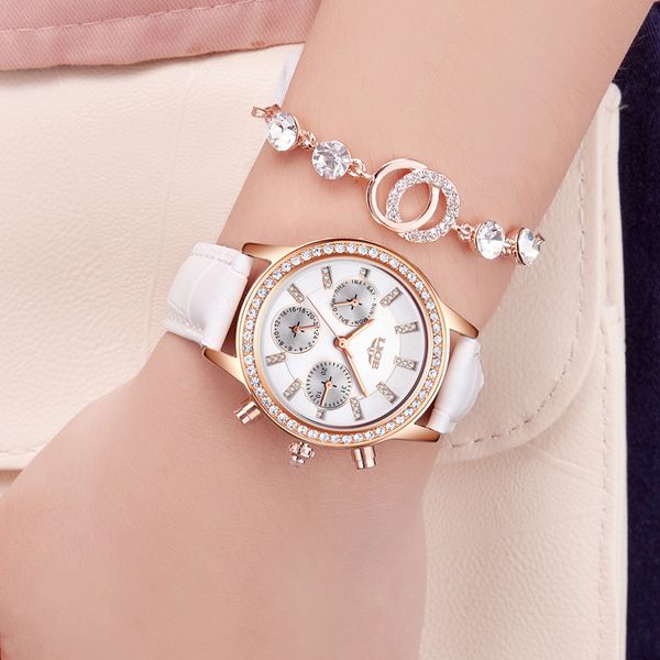 

relogio feminino women watches lige luxury brand girl quartz watch casual leather ladies dress watches women clock montre femme, Silver
