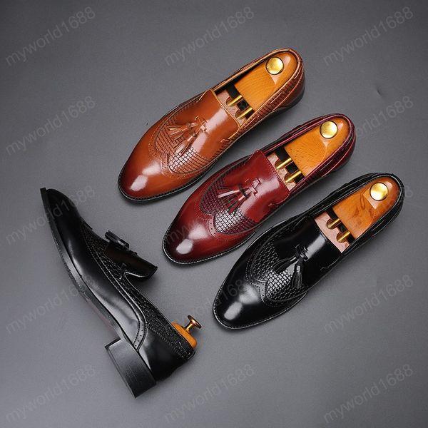 

leather shoes men comfortable stylish business gentleman's oxford shoes for men 2021 new, Black