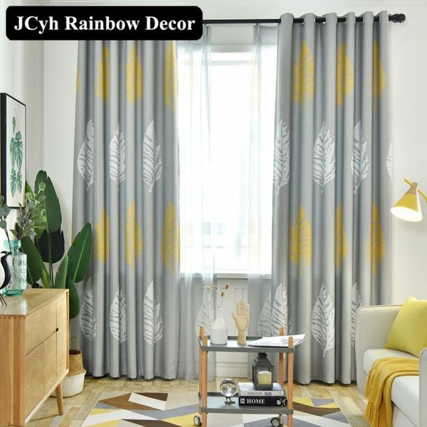 

curtain & drapes modern leaf blackout curtains for living room window bedroom kitchen fabric blinds home decor cortinas panel1