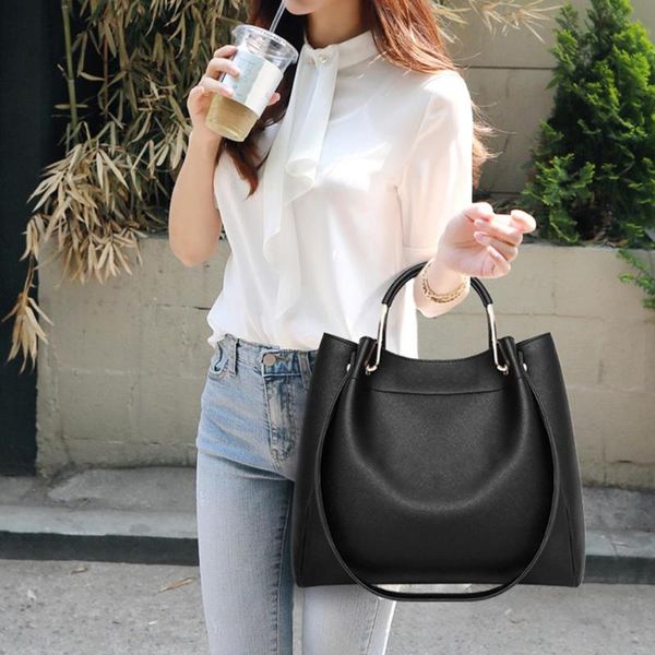 

joyho 4 pieces set pu leather women handbags large capacity ladies shoulder bucket bags fashion female tote bag