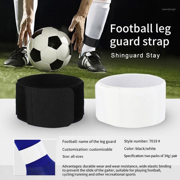 

adjustable elastic 1pair soccer shin guard stay fixed bandage breathable tape shin pad prevent drop sports football bandage band1, Blue;black
