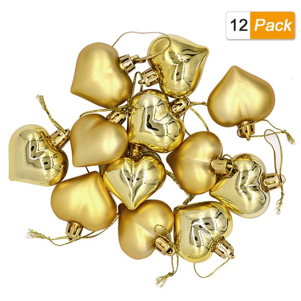 

christmas party supplies room 12pcs tree pendant small plastic festival ornaments love shaped diy de