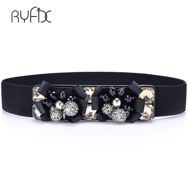 

fashion brand new women designer belts gorgeous crystal elastic girdle waist female waistband belt for dress bl230, Black;brown