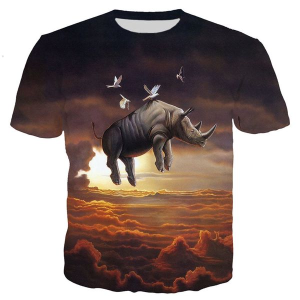 

new cool rhinoceros 3d print shirts plus size comics comics men clothing