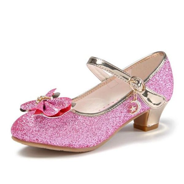 

new high heeled crystal shoes girls princess white pink spring autumn party dance shoes student children kids leather shoes 02 wmtaab, Black