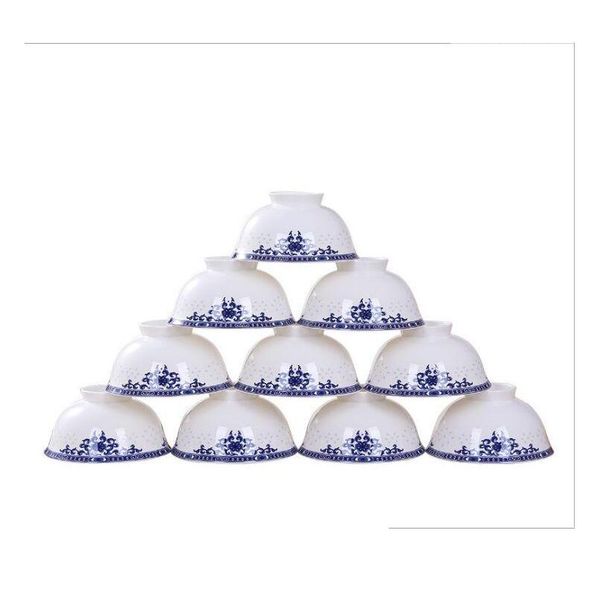 

bowl jingdezhen chinese 4.5-inch bone china high foot bowl blue and white glaze medium color high foot sqcfqu bbgargden