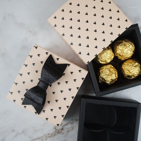 

8.9*8.9*3.5cm light pink heart design 10 set chocolate paper box valentine' christmas birthday party gifts packing storage boxes1