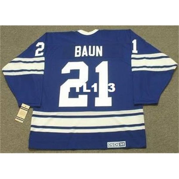 

121s #21 bobby baun toronto maple leafs 1967 ccm vintage hockey jersey or custom any name or number retro jersey, Black