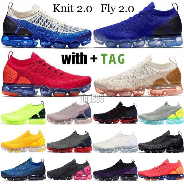 

2021 cushion running shoes triple black white safari cny red mens women sports sneakers knit 2.0 fly 1.0 volt trainer size 36-45
