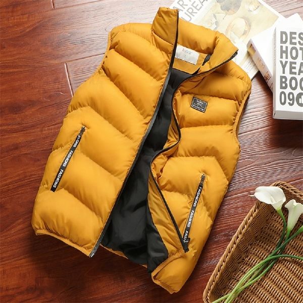 

fashion mens jacket men thicken waistcoat sleeveless vest spring thermal soft vests casual coats male cotton men's vest 201119, Black;brown