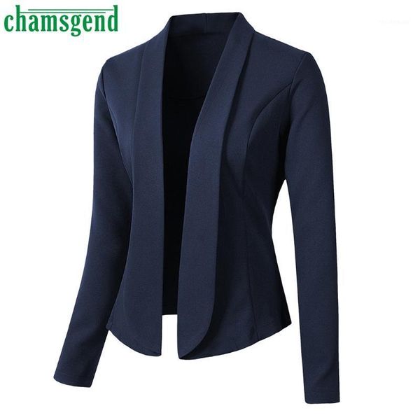 

chamsgend retro coats women autumn long sleeve slim business suit elegant ladies office suit jackets casual coat outwear1, Black;brown