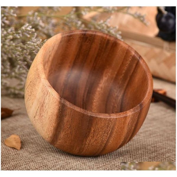 

solid wood bowl antiskid / heat insulation / keep warm wood craft wooden re sqcbri item_home