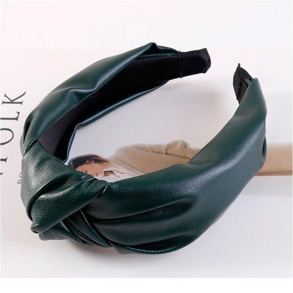 

women headband pu leather retro hairbands for women knotted girls hair band female hair accessories handmade head ho qyltbs