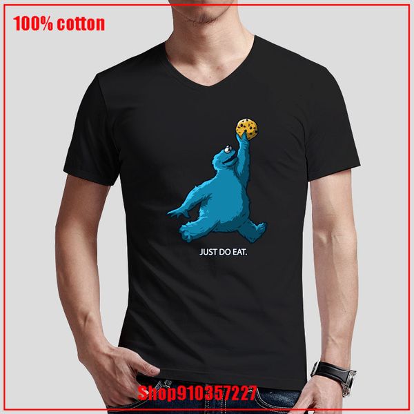 

sesame street cookie monster just do eat short sleeve v funny men t shirt casual cool summer men t shirt male sport hooded sweatshirt hoodie