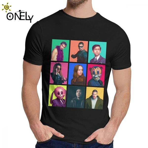 

sport picture custom the umbrella academy klaus vanya luther t-shirt men stylish 100% cotton short sleeve crewneck