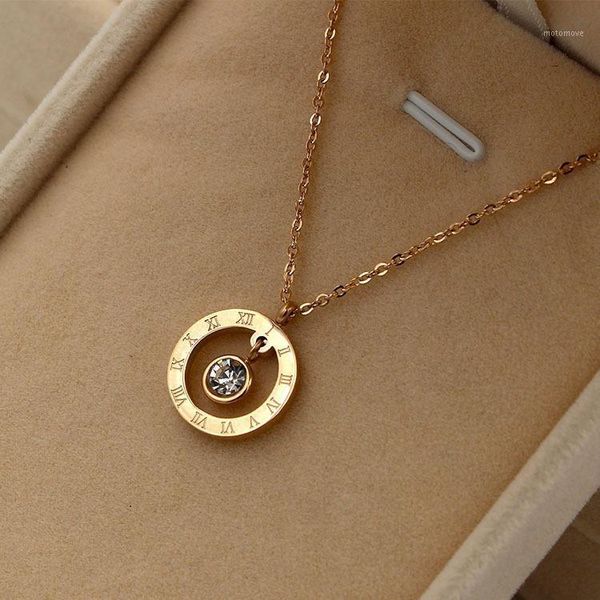 

roman digital zircon necklace, titanium steel, women's, fashion jewelry accessories wholesale,ka511181, Silver