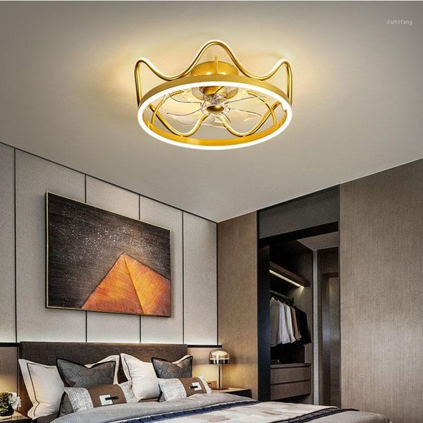 

2020 new led ceiling fan light bedroom children's room silent light luxury electric fans lights lighting1