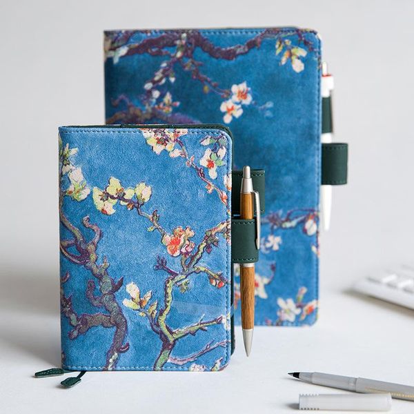 

notepads retro van gogh painting hobonichis cover standard a5 a6 diary notebook journal stationery supplies school kawaii plan notepad, Purple;pink