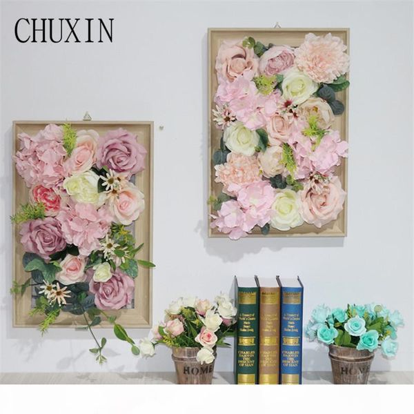 

высокое качество искусственный цветок поддельный шелк фоторамка цветок украшения стены цветочный фон домашний ресторан стене висит телевизор