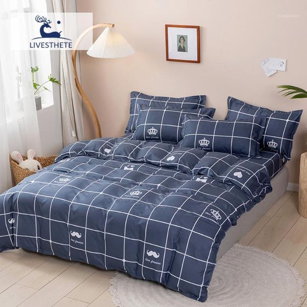 

bedding sets liv-esthete beard blue mans corners bedspread double duvet cover fitted sheet pillowcase elastic band mattress set1