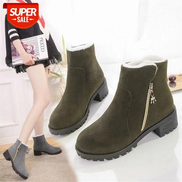 

winter women boots ladies female brand fashion designer loafers flat shoes luxury leather fur snow ankle boots for women #9w0s, Black