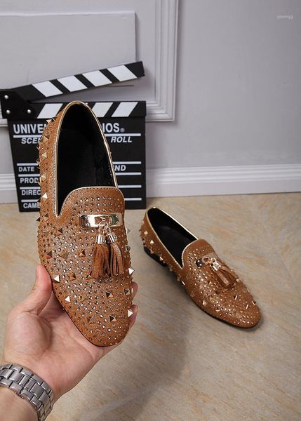 

dress shoes 2021 gold toe men tassel loafer creepers for casual falt bead mocassin calzado hombre party shoe1, Black