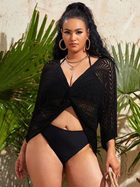 

plus twist cover up 73iv#, Black