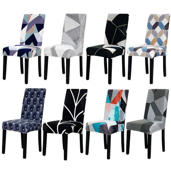 

geometry spandex chair slipcover printed stretch elastic chair cover for dining room office wedding banquet party 1/2/4/6pcs1
