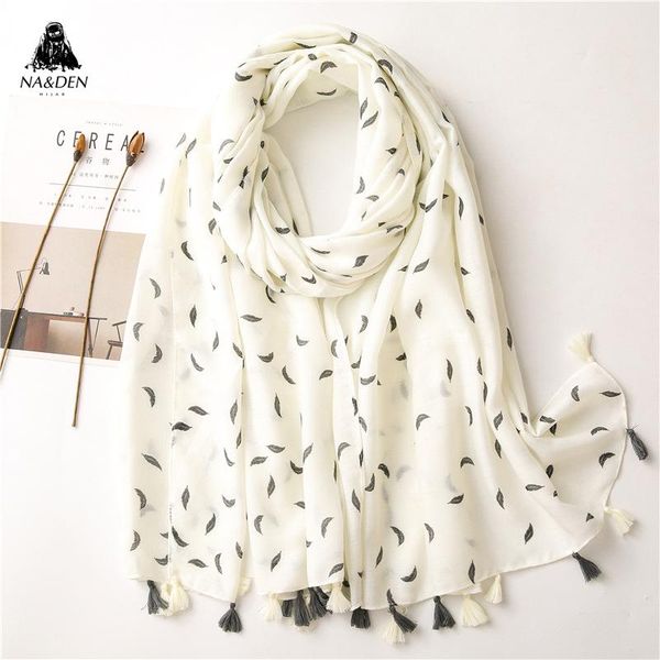 

scarves fashion black feather print scarf with tassels hijab kaleidoscopic shawl women muslim hijabs soft turban fast ship, Blue;gray