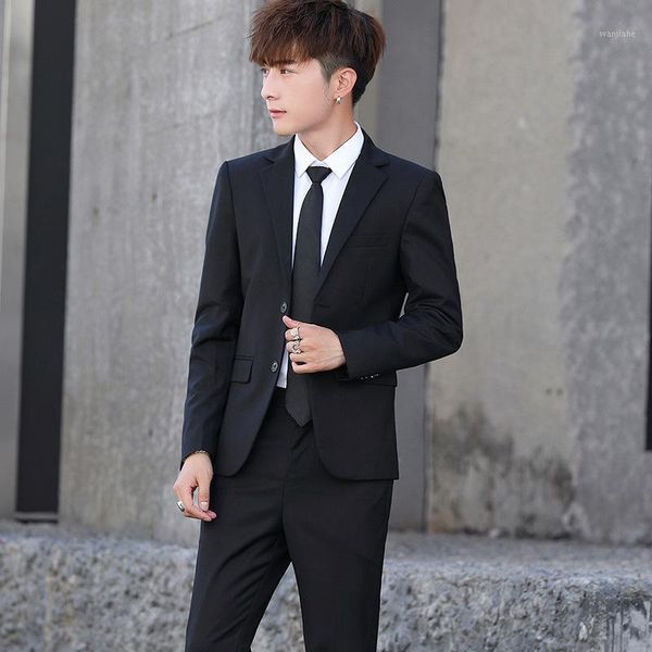 

new suit men's suit 2 sets of slim business korean casual men's1, White;black
