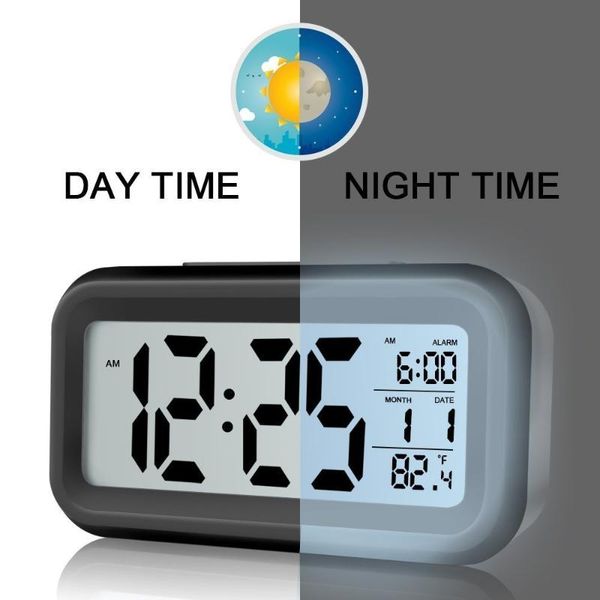 

new battery sensor nightlight office table clock digital alarm clock student large lcd display snooze kids light