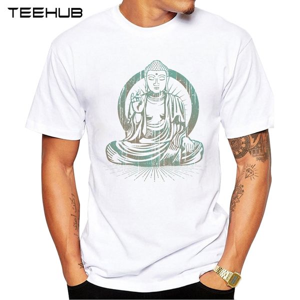 

новые поступления teehub прохладный мужская мода винтаж buddha дизайн футболки с коротким рукавом o-образным вырезом топы hipster tee спорта