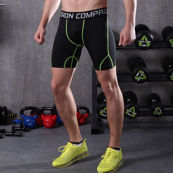 

2019 new arrival quick dry men base layer tight compression shorts ing, White;black
