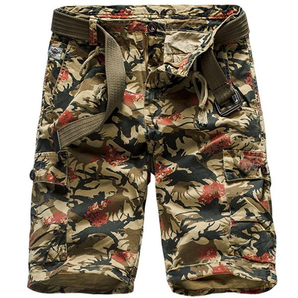 

men's shorts loose cargo summer large size casual male multi-pocket cotton short pants tooling 38, White;black