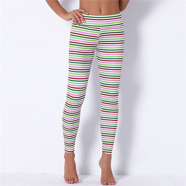 

colorful stripes printing female leggings workout polyester pants winter casual leggings christmas gym leggings sports pants new c1019, Gray