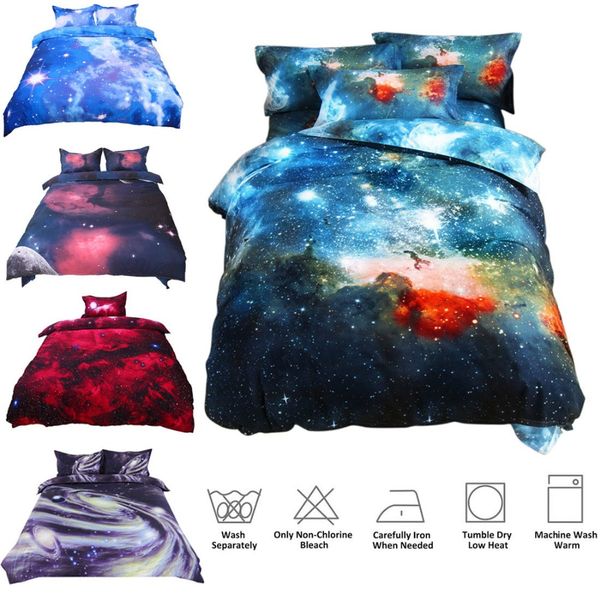 

3d print sky stars universe night duvet cover set pillow sham flat sheet sets us