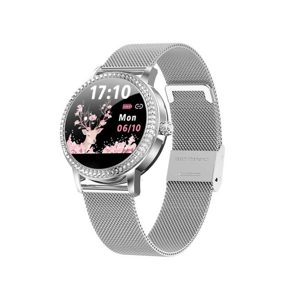 

2020 smart lw20 stainls steel women's diamond bracelet bluetooth color screen fashion sports watch