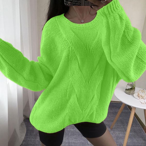 

fluorescent clothes women knitted sweater solid winter warm long sleeves iridescent #f drop shipping high quality, White;black