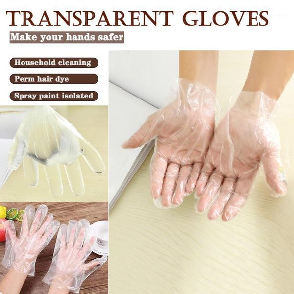 

disposable gloves 00pc plastic clear garden restaurant home baking tool eco-friendly pe kitchen supply1