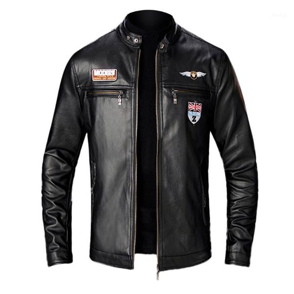 

kancoold 2019 new autumn winter male leather jacket motorcycle coat mens stand collar coats leather biker jackets jaqueta 8241, Black;brown