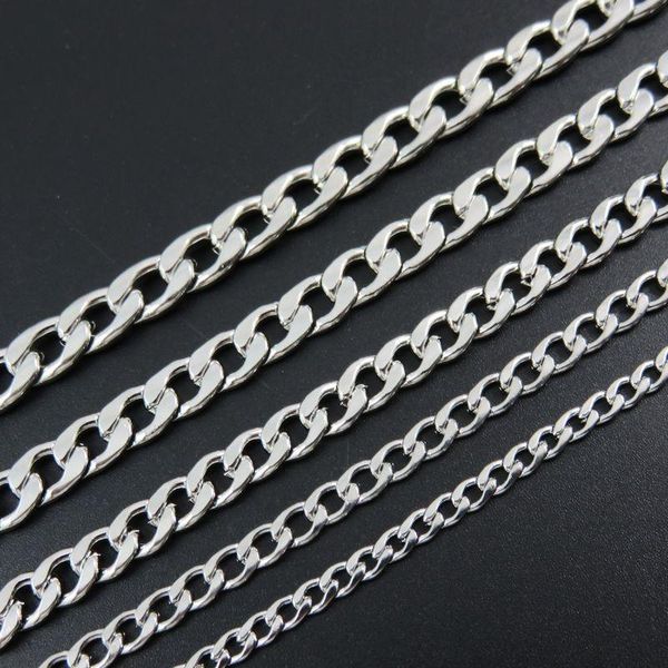

chains men's necklace cuban link chain on the neck silver color stainless steel necklaces for women hip hop jewelry accessories