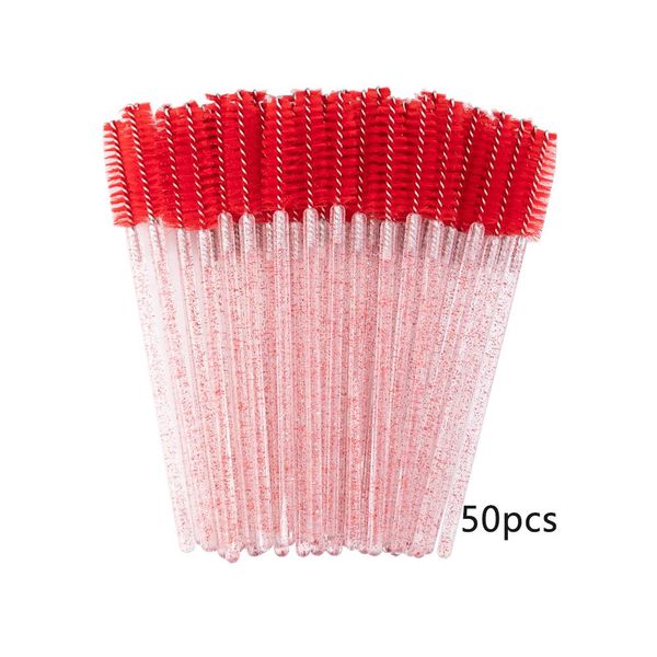 

zwellbe disposable crystal eyelash brush comb 25/50pcs/pack eye lashes extension mascara wands makeup professional beauty tool wmtonr