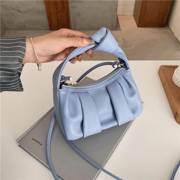 

складки конструктор мини кожа pu crossbody сумки для женщин 2020 новые тенденции плечо сумки женские руки мешок grils totes
