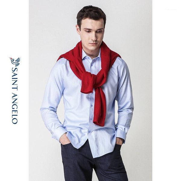 

happy bird autumn new men's business casual iron long sleeve shirt suit pure cotton professional slim shirt1, White;black