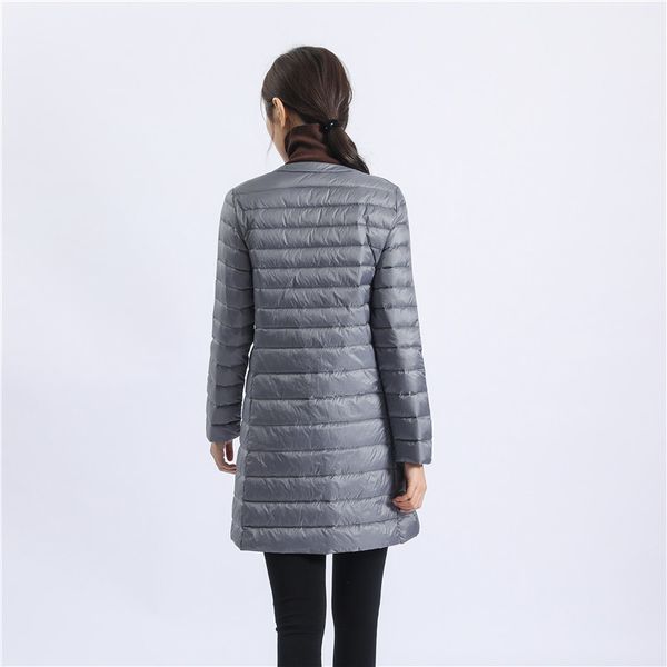 

2021 new long jacket female duck women lightweight warm linner slim portable ladies ultra light down rbx1, Black