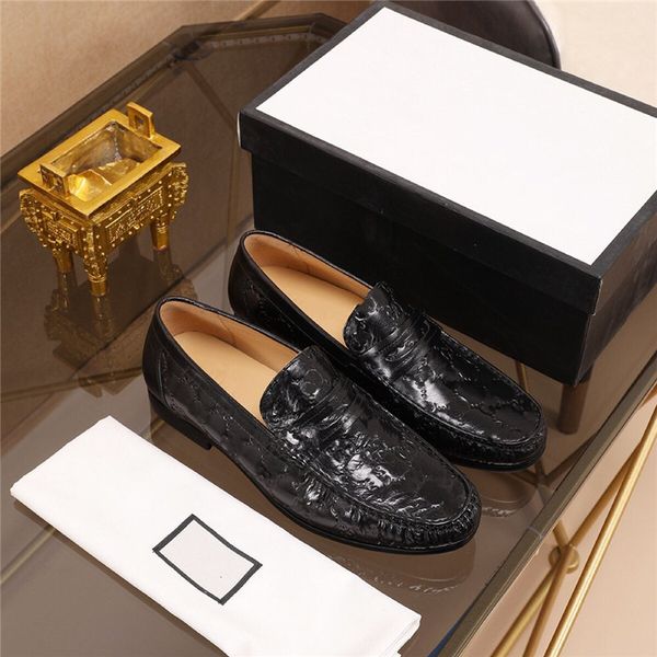 

2020 italian dress shoes men wedding party shoes casual loafer male designer flat shoes plus size 38-45, Black
