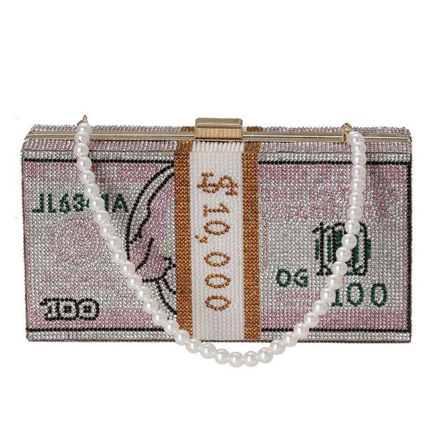 

dollars crystal clutch purses party cocktail rhinestone handbags wedding dinner bag