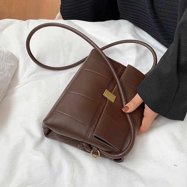 

c vintage stone pattern simple pu leather crossbody bags 2021 shoulder handbags and purses women's luxury hand bag
